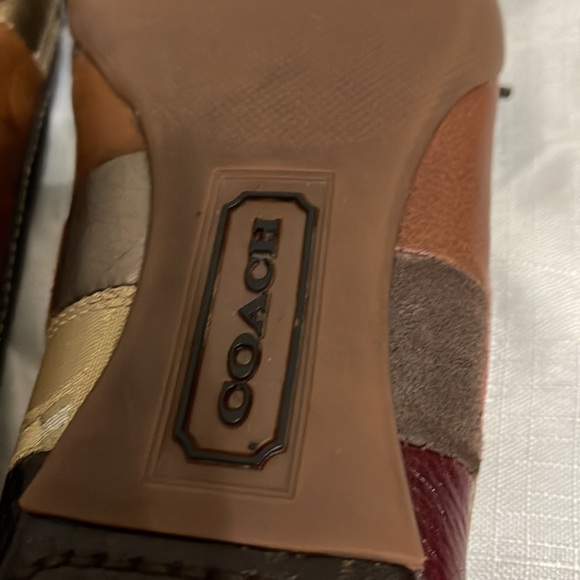 Gentle Used Coach “Jasmine” multiple colors patchwork ballet flats Size 6 - Picture 7 of 8